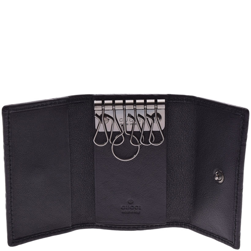 

Gucci Black Guccissima Leather 6 Key Case