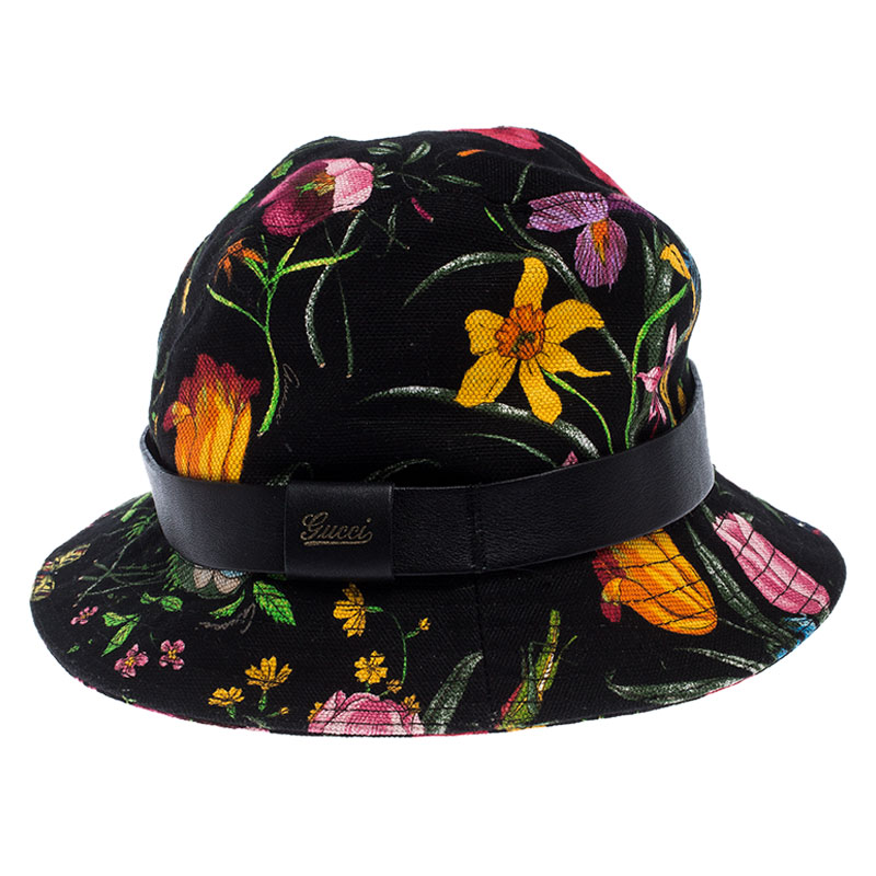 

Gucci Black Floral Print Bucket Hat