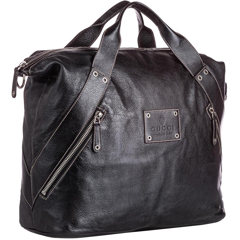 

Gucci Black Leather Travel Bag