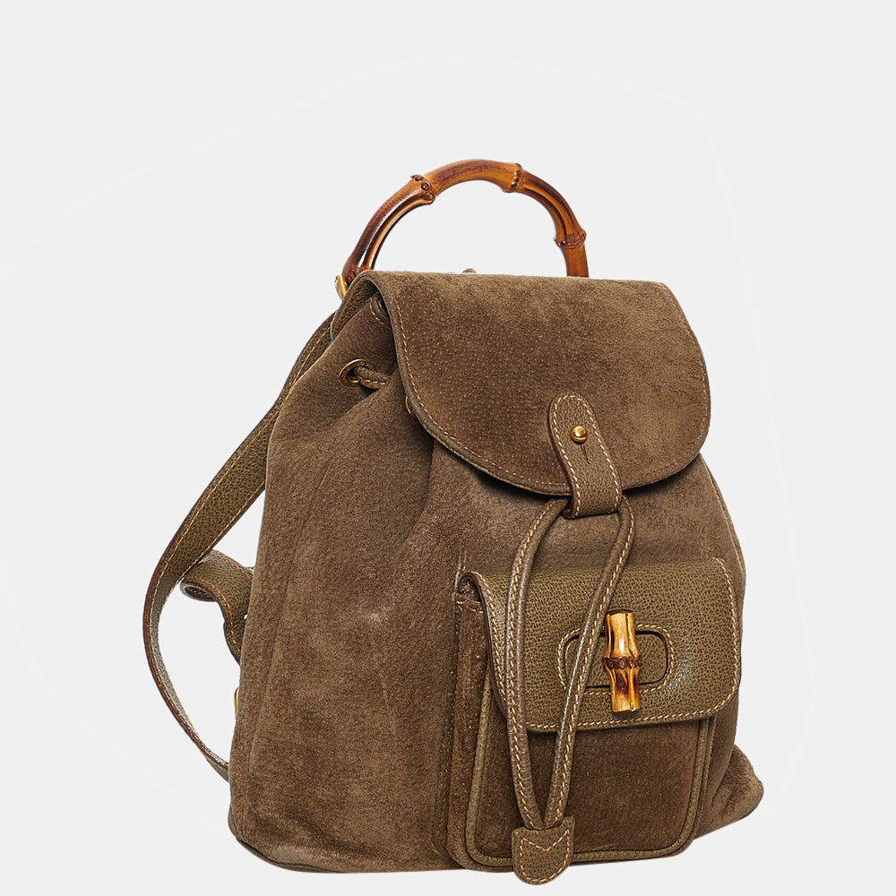 

Gucci Brown Bamboo Suede Backpack