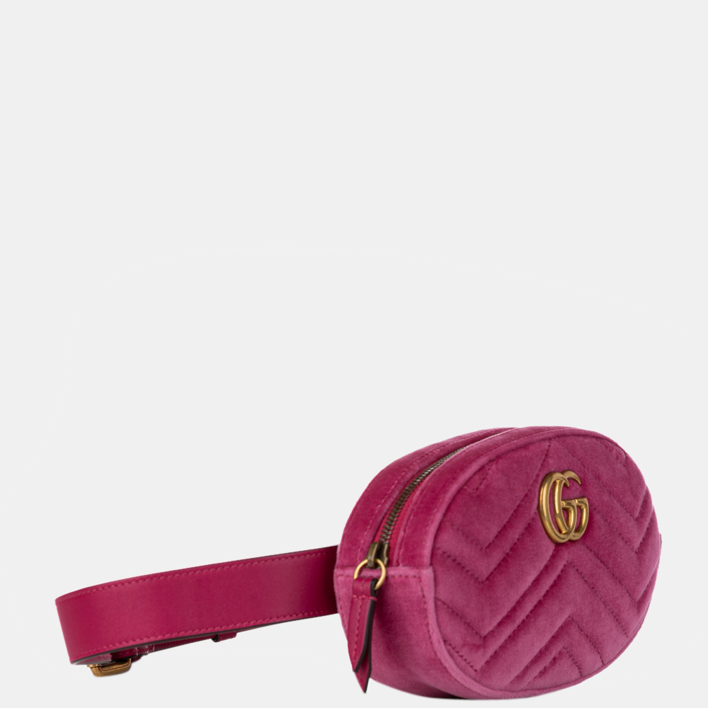 

Gucci Pink GG Marmont Velvet Belt Bag