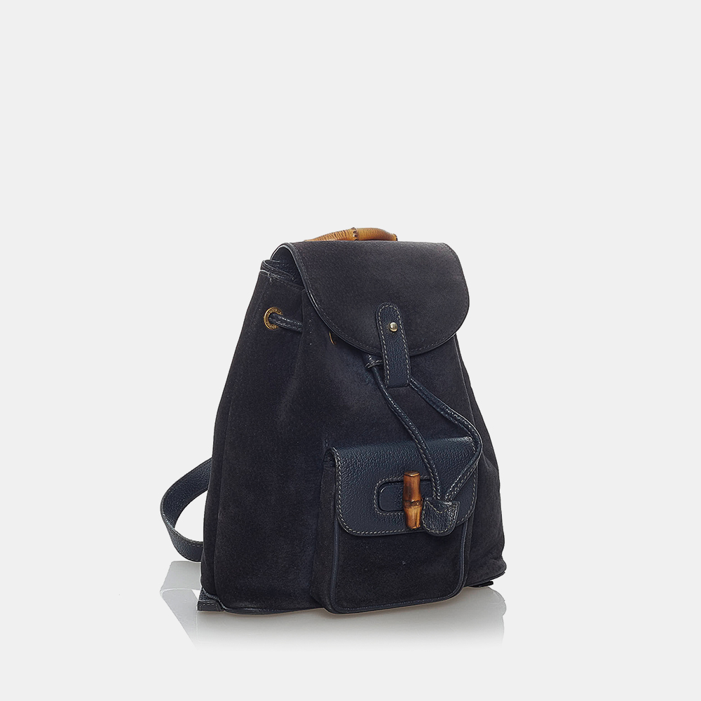 

Gucci Black Bamboo Suede Backpack