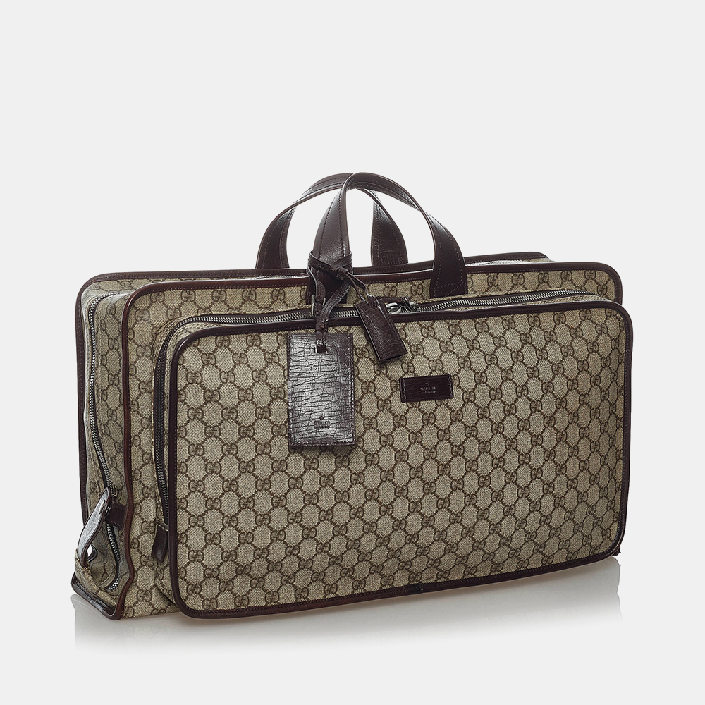 

Gucci Brown GG Supreme Travel Bag