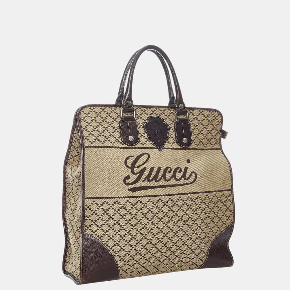 

Gucci Black/Brown Diamante Hysteria Wool Travel Bag