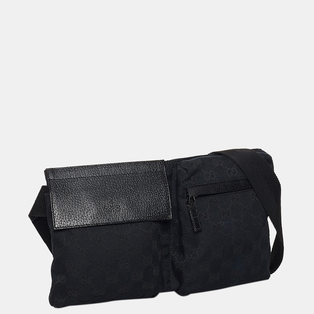 

Gucci Black GG Canvas Belt Bag