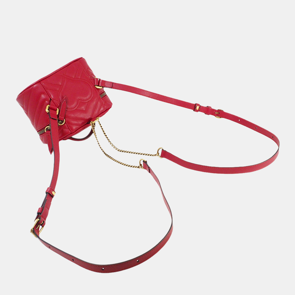 

Gucci Red GG Marmont Leather Round Backpack