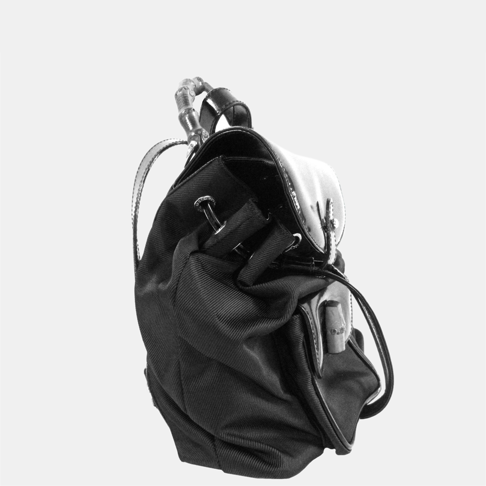 

Gucci Black Bamboo Nylon Backpack
