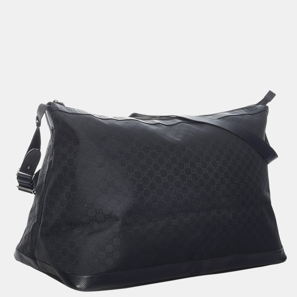 Gucci Black GG Nylon Travel Bag