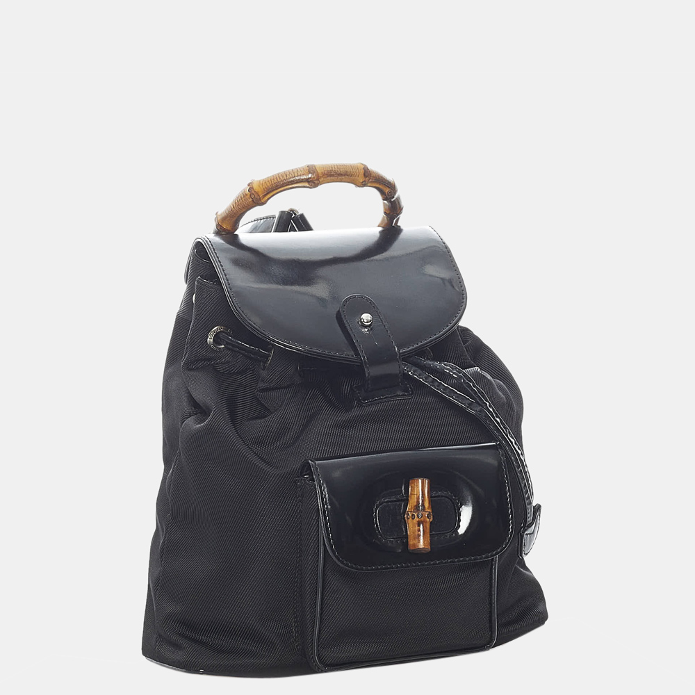 

Gucci Black Bamboo Nylon Backpack
