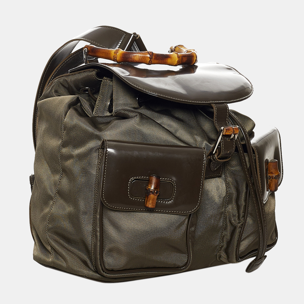 

Gucci Brown Bamboo Drawstring Leather Backpack