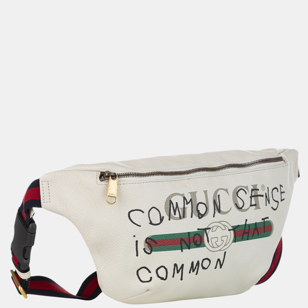 

Gucci White 2018 Logo Leather Belt Bag