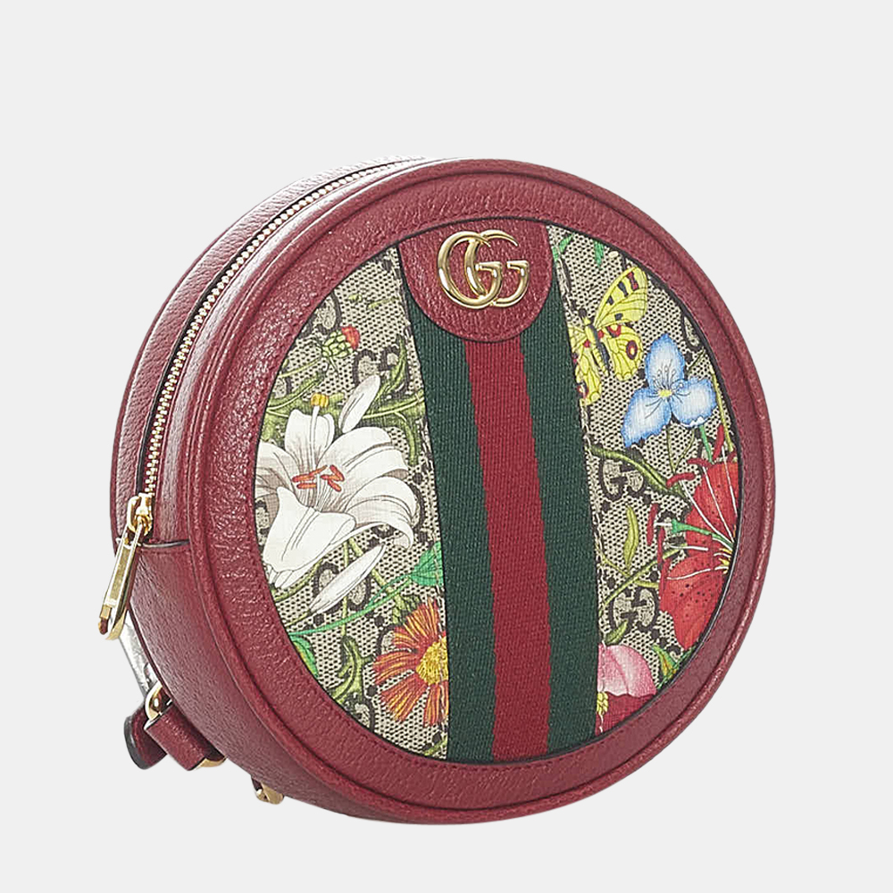 

Gucci Multi Color/Red GG Supreme Flora Ophidia Round Backpack, Multicolor