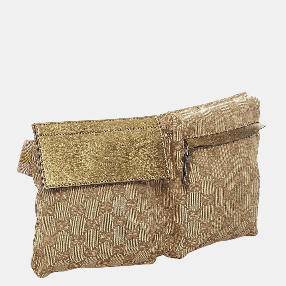 

Gucci Brown/Gold GG Canvas Web Belt Bag