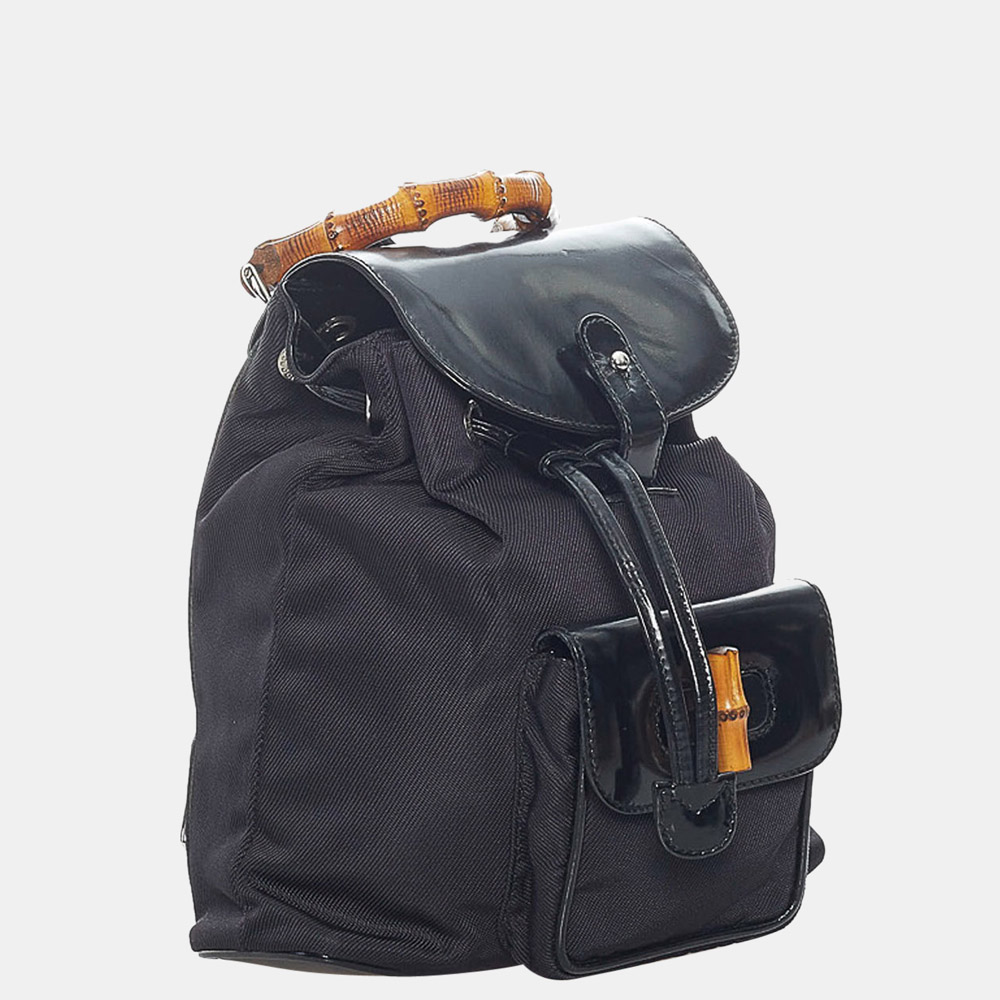 

Gucci Black Bamboo Nylon Backpack
