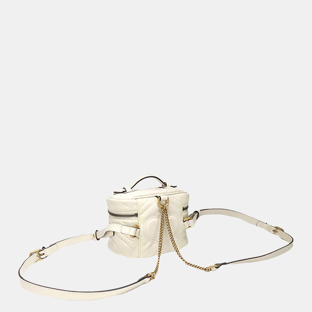 

Gucci White GG Marmont Leather Round Backpack