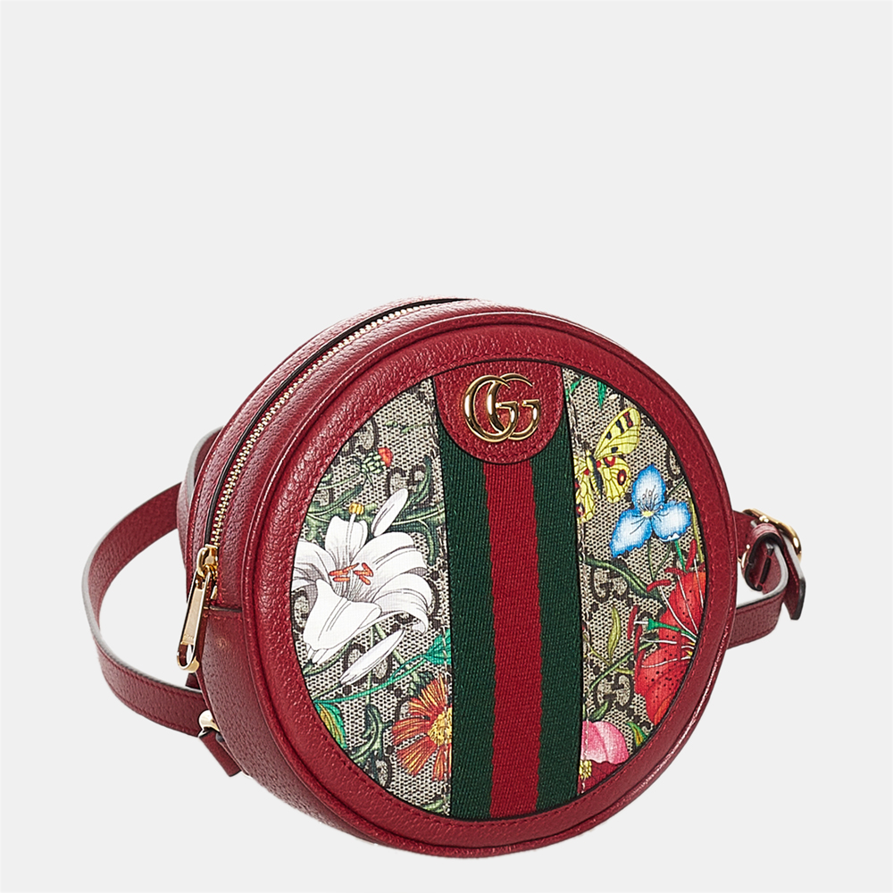 

Gucci Multi Color/Red GG Supreme Flora Ophidia Round Backpack, Multicolor