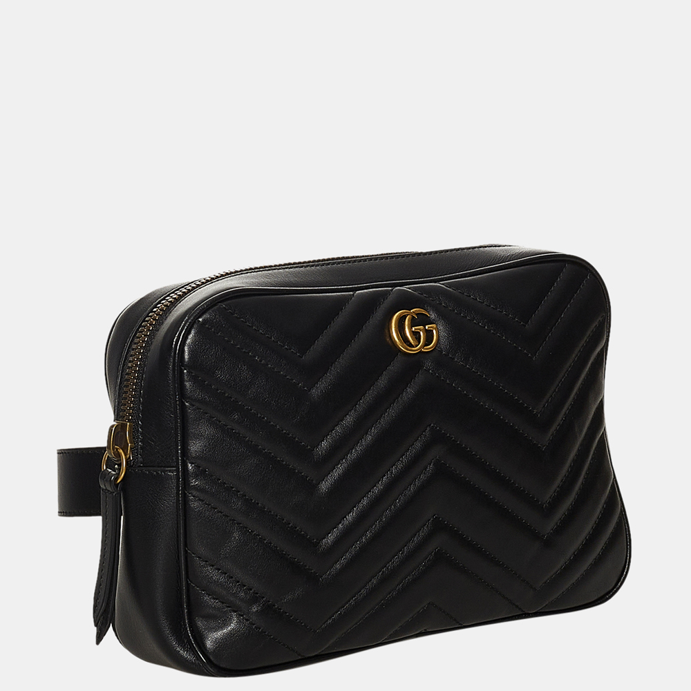 

Gucci Black GG Marmont Matelasse Leather Belt Bag