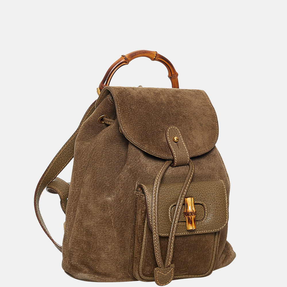 

Gucci Brown Bamboo Suede Backpack