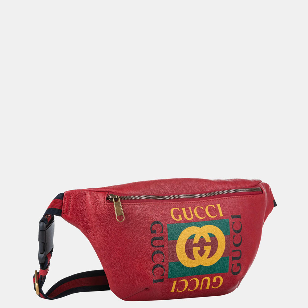 

Gucci Red Logo Leather Belt Bag