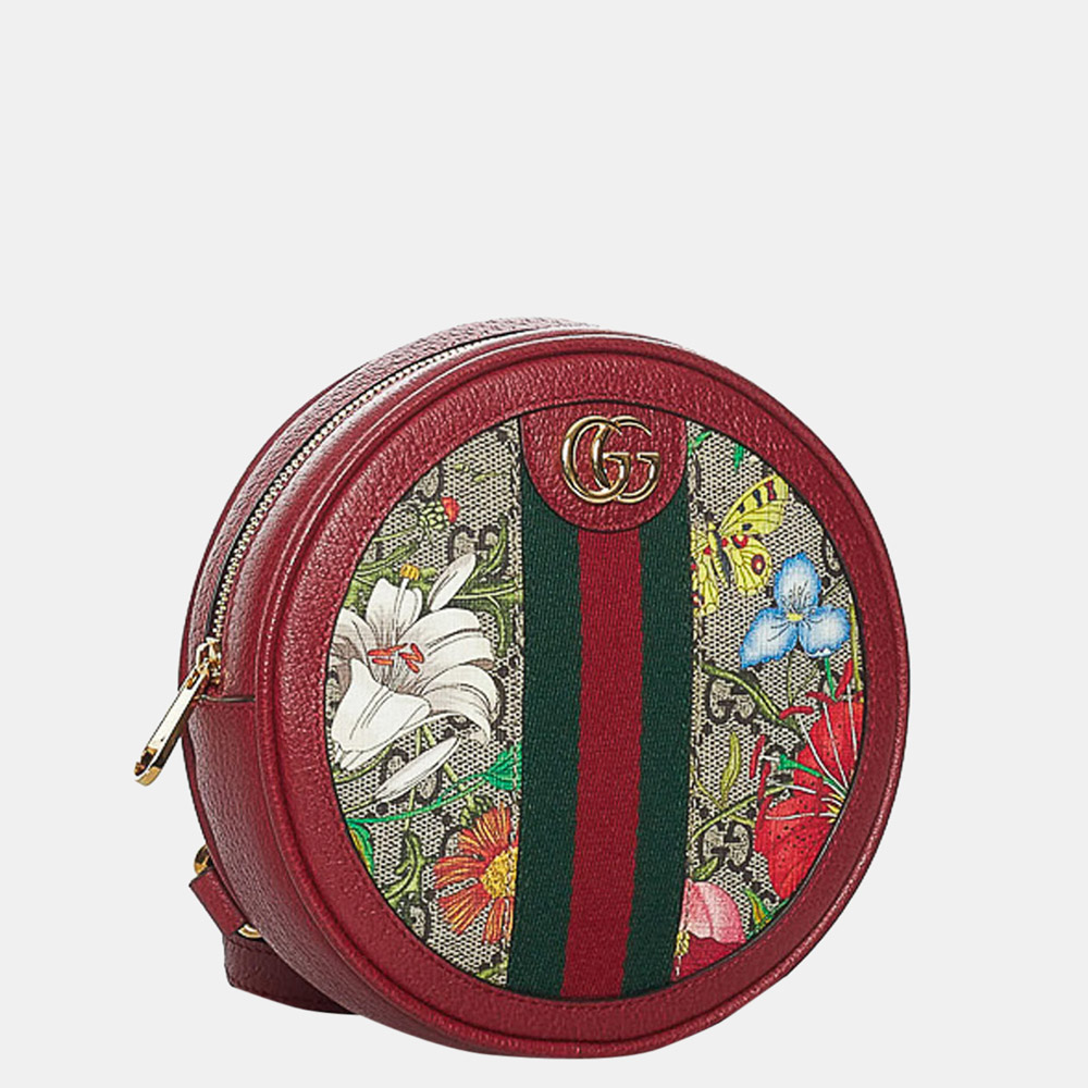 

Gucci Multi Color/Red GG Supreme Flora Ophidia Round Backpack, Multicolor