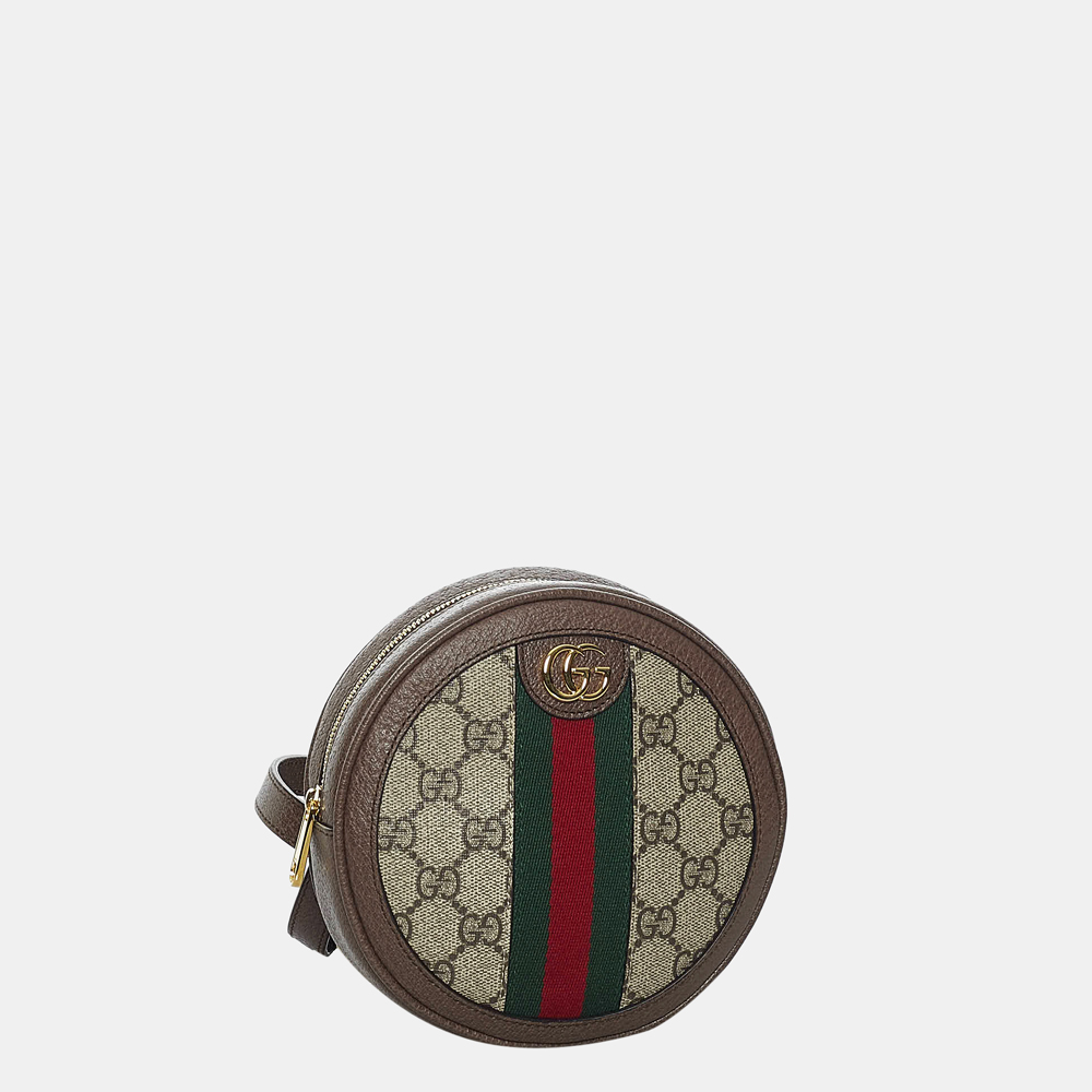 

Gucci Beige/Brown/Multi Color GG Supreme Mini Round Ophidia Backpack