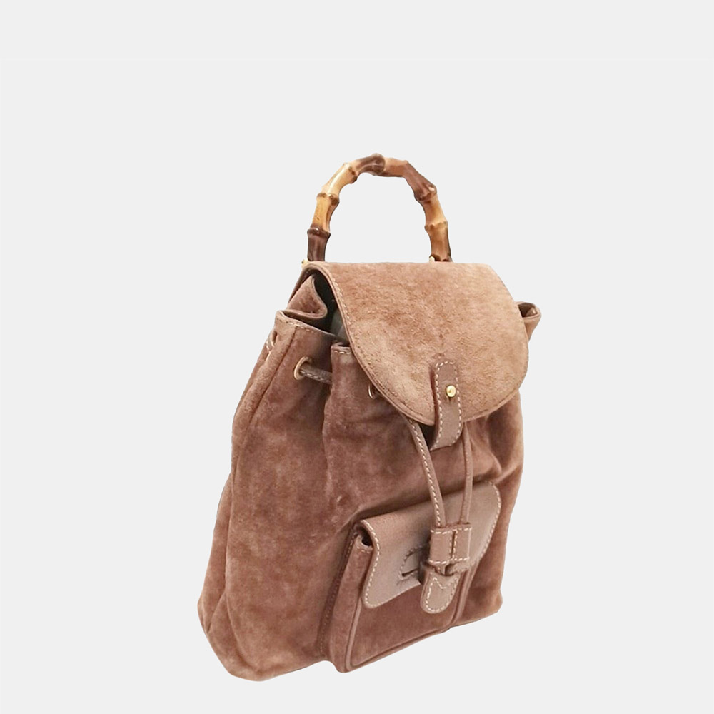 

Gucci Brown Bamboo Suede Backpack