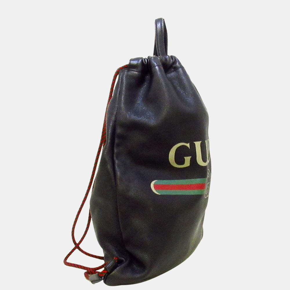 

Gucci Black Gucci Logo Backpack