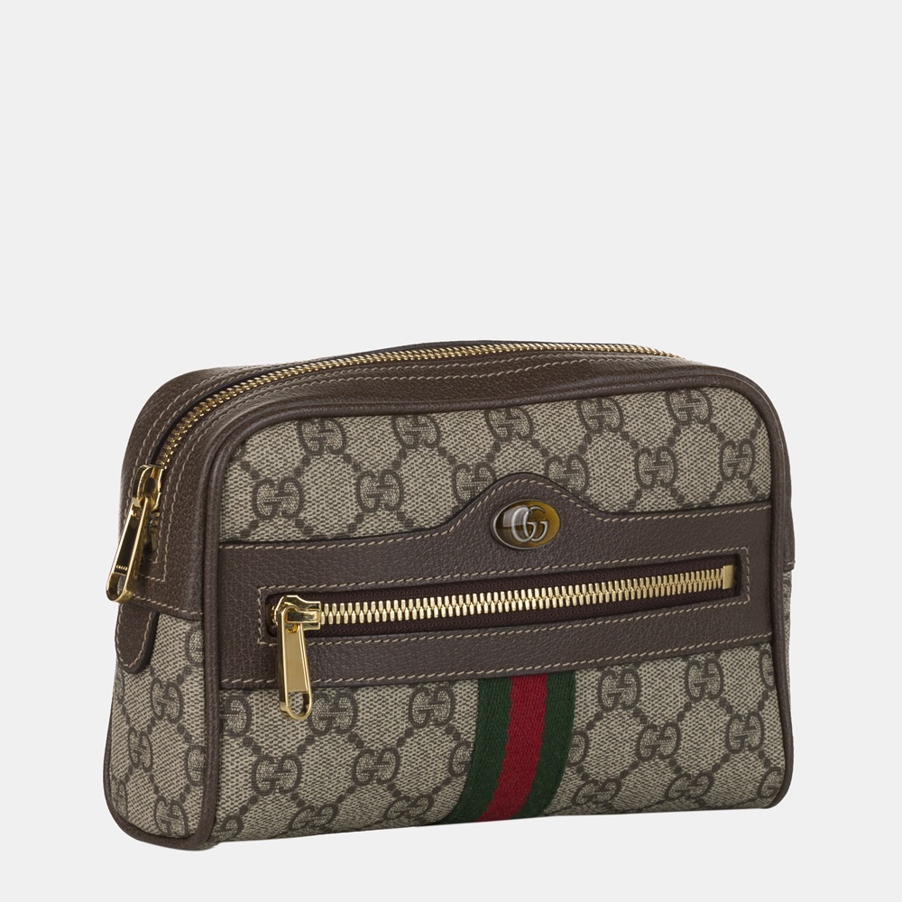 

Gucci Brown GG Supreme Web Ophidia Belt Bag