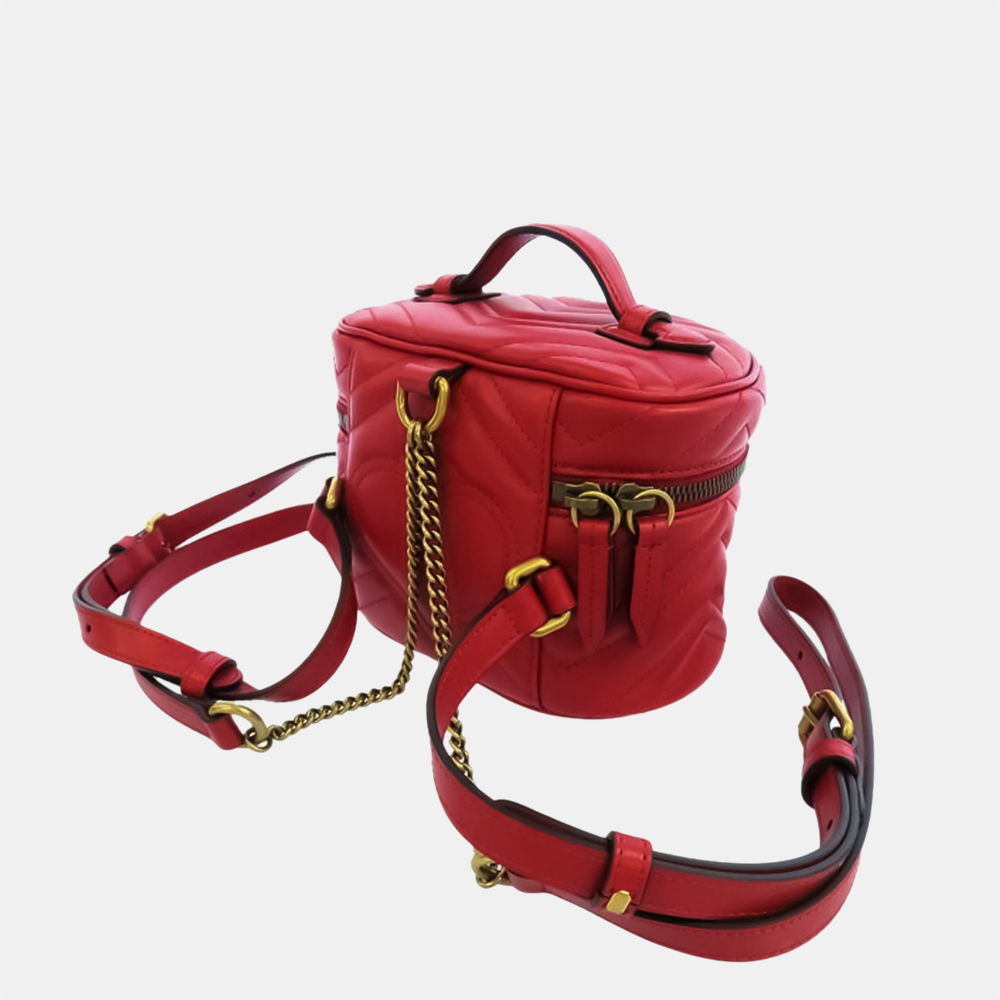 

Gucci Red GG Marmont Round Backpack