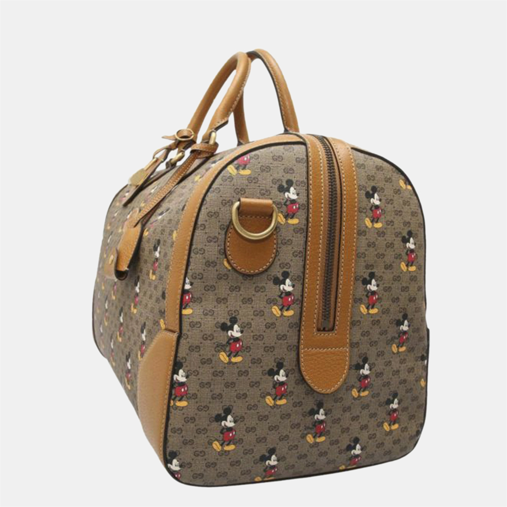 

Gucci Brown GG Supreme Mickey Mouse Travel Bag