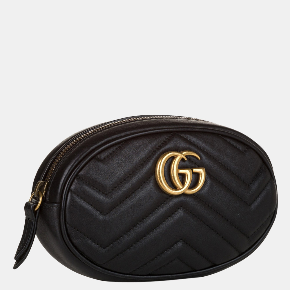 

Gucci Black GG Marmont Matelasse Belt Bag