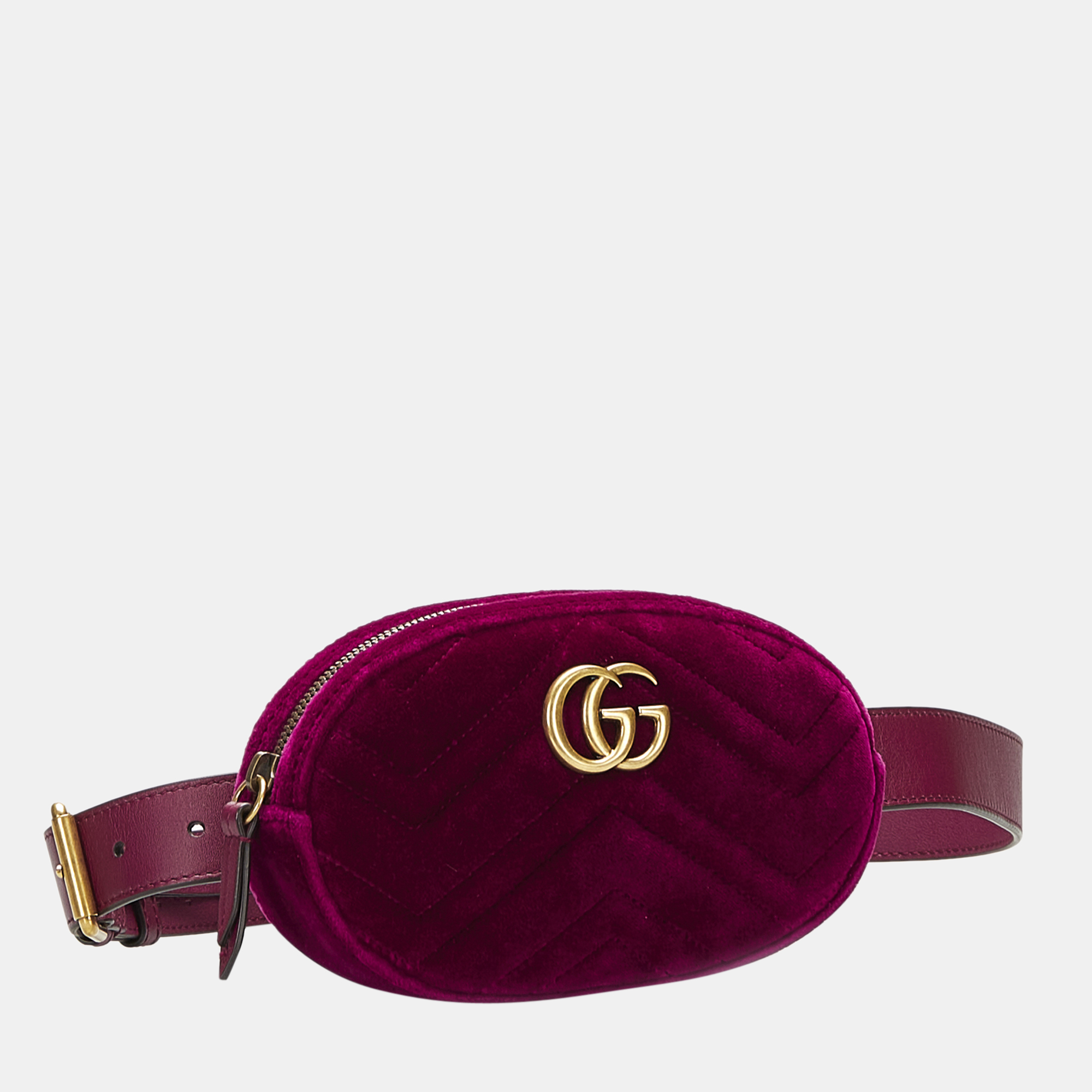 

Gucci Purple GG Marmont Matelasse Velvet Belt Bag