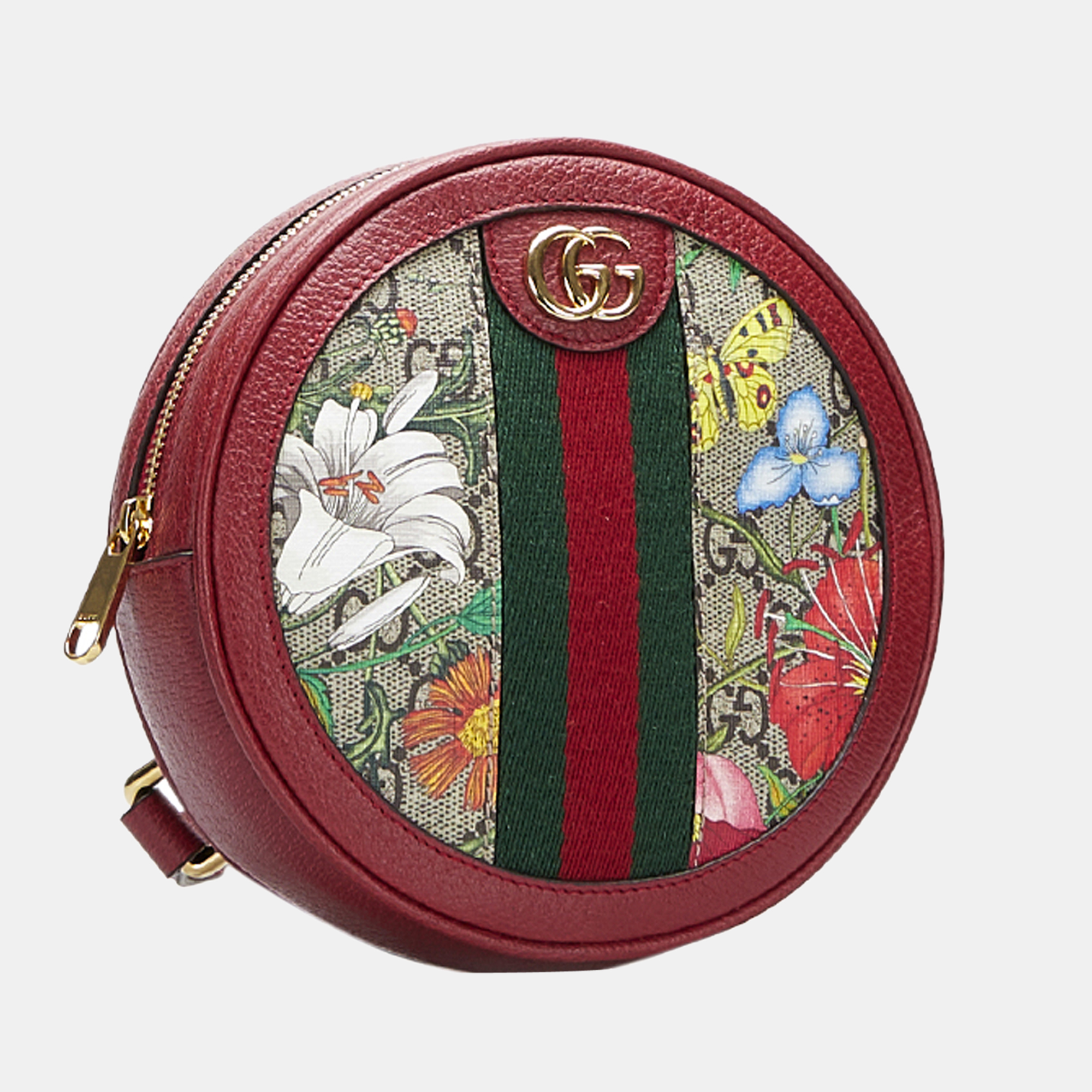 

Gucci Red/Multi GG Supreme Flora Ophidia Round Backpack, Multicolor