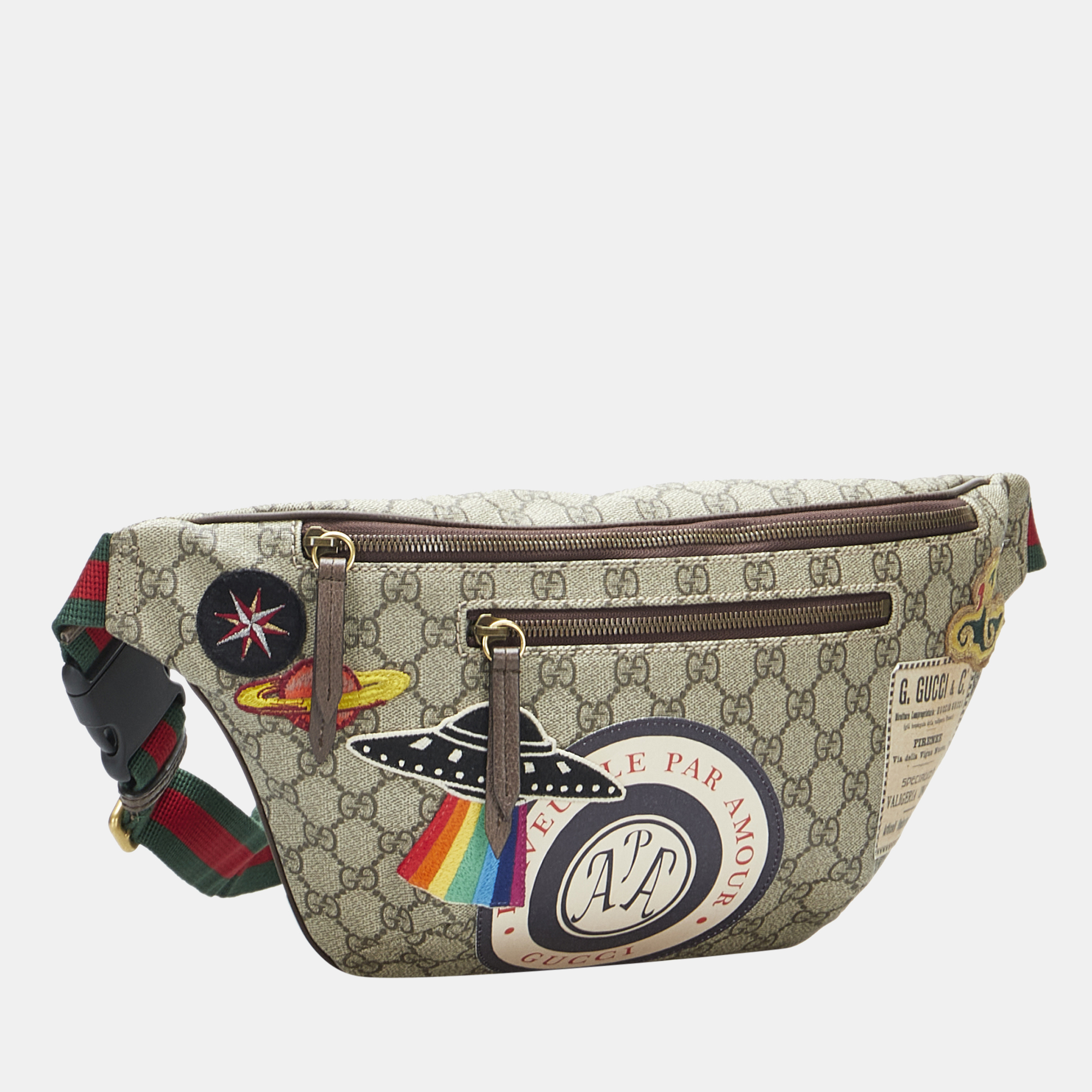 

Gucci Beige/Brown GG Supreme Courrier Belt Bag