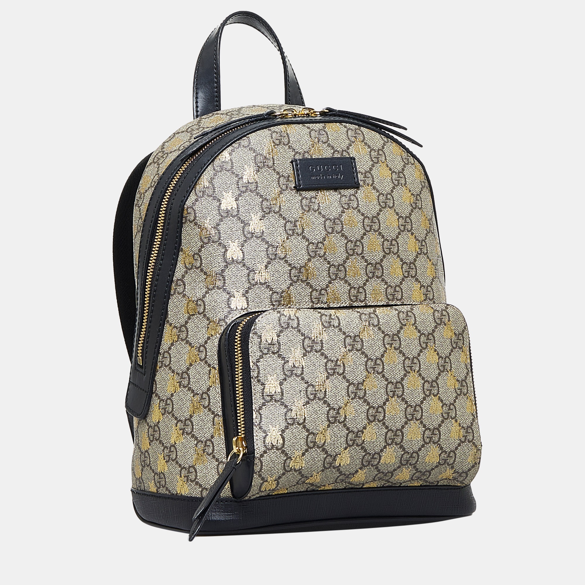 

Gucci Beige/Brown GG Supreme Bee Backpack