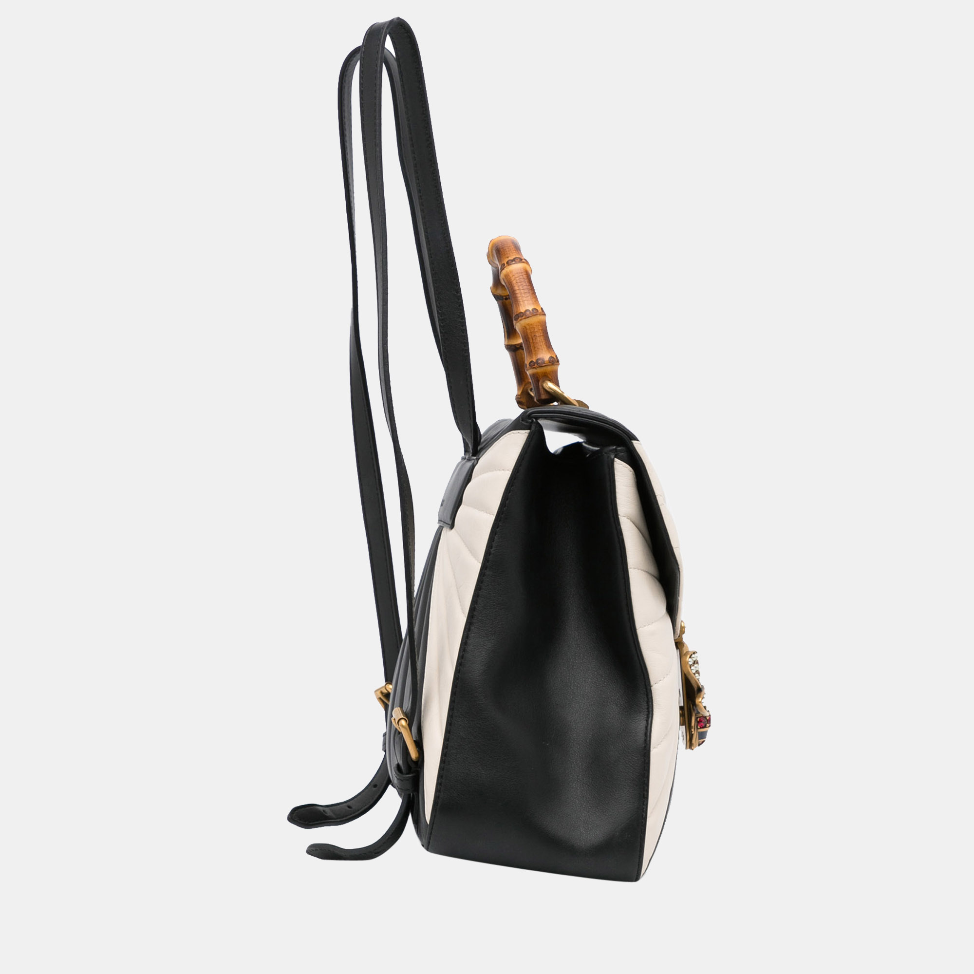

Gucci Black/White Bamboo Queen Margaret Backpack