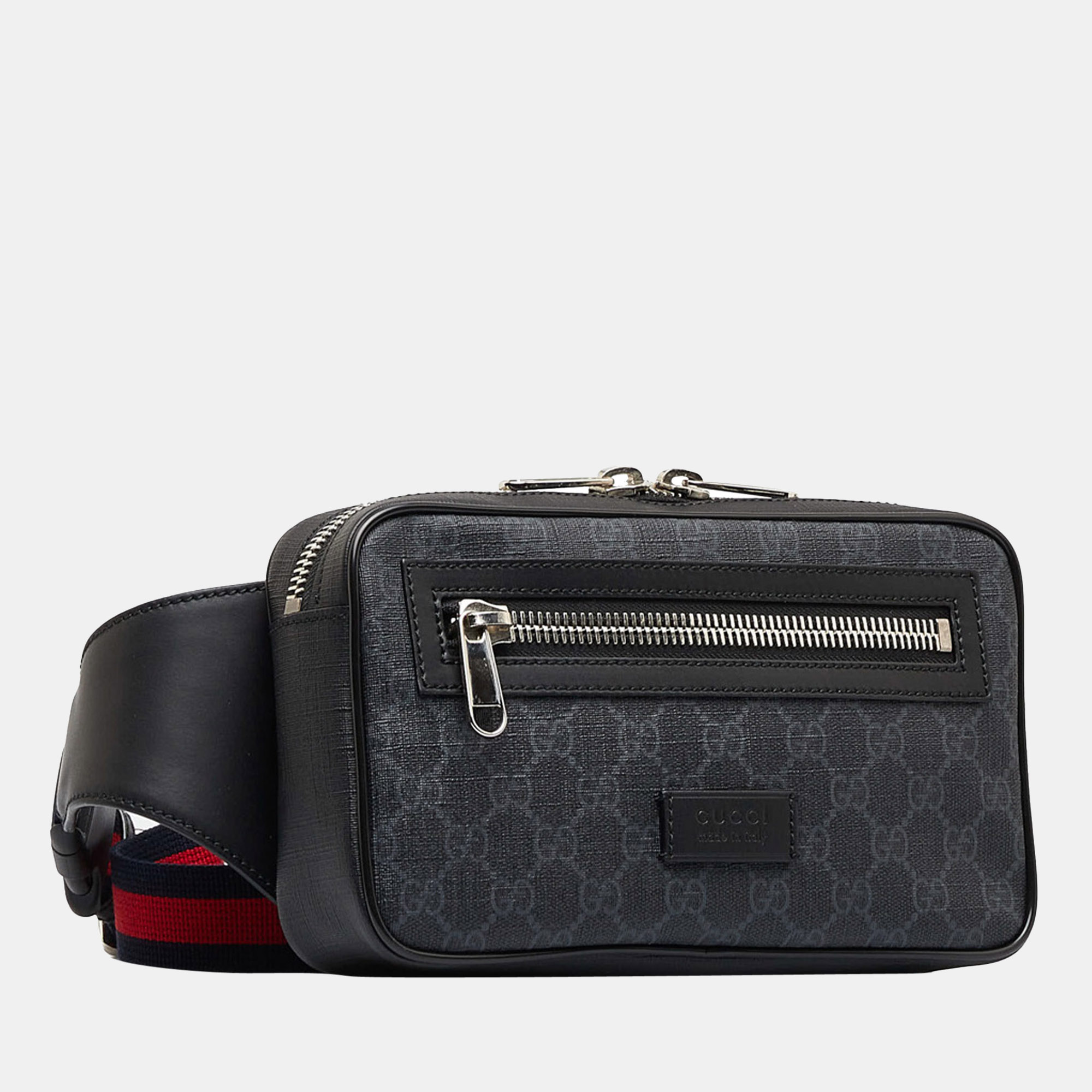

Gucci Black Gg Supreme Web Belt Bag