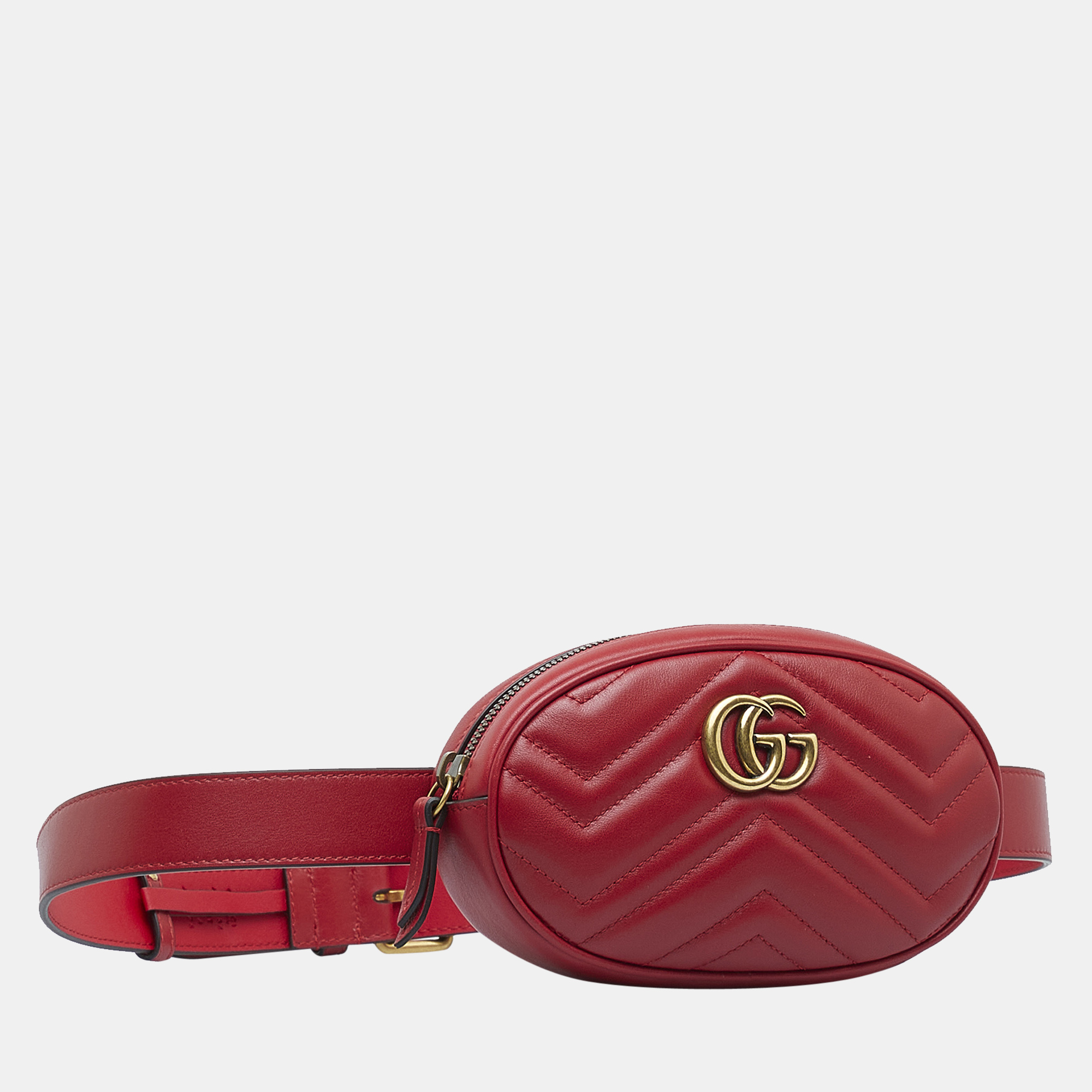 Gucci Red GG Marmont Matelasse Belt Bag