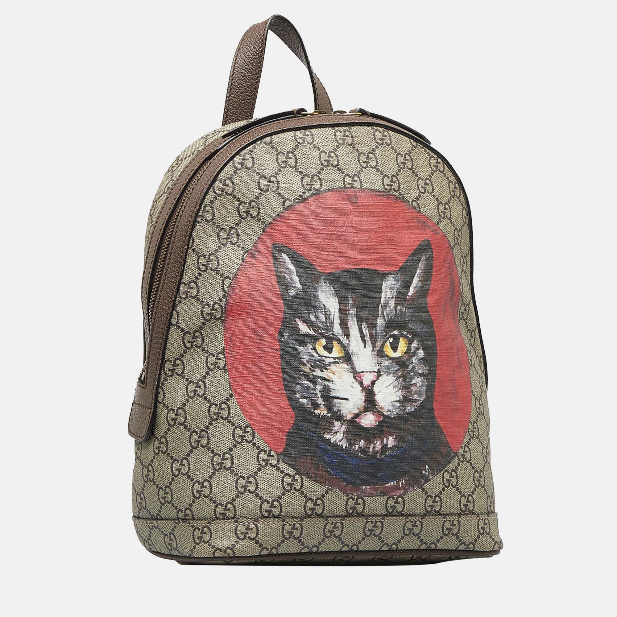Gucci GG Supreme Mystic Cat Backpack, Brown