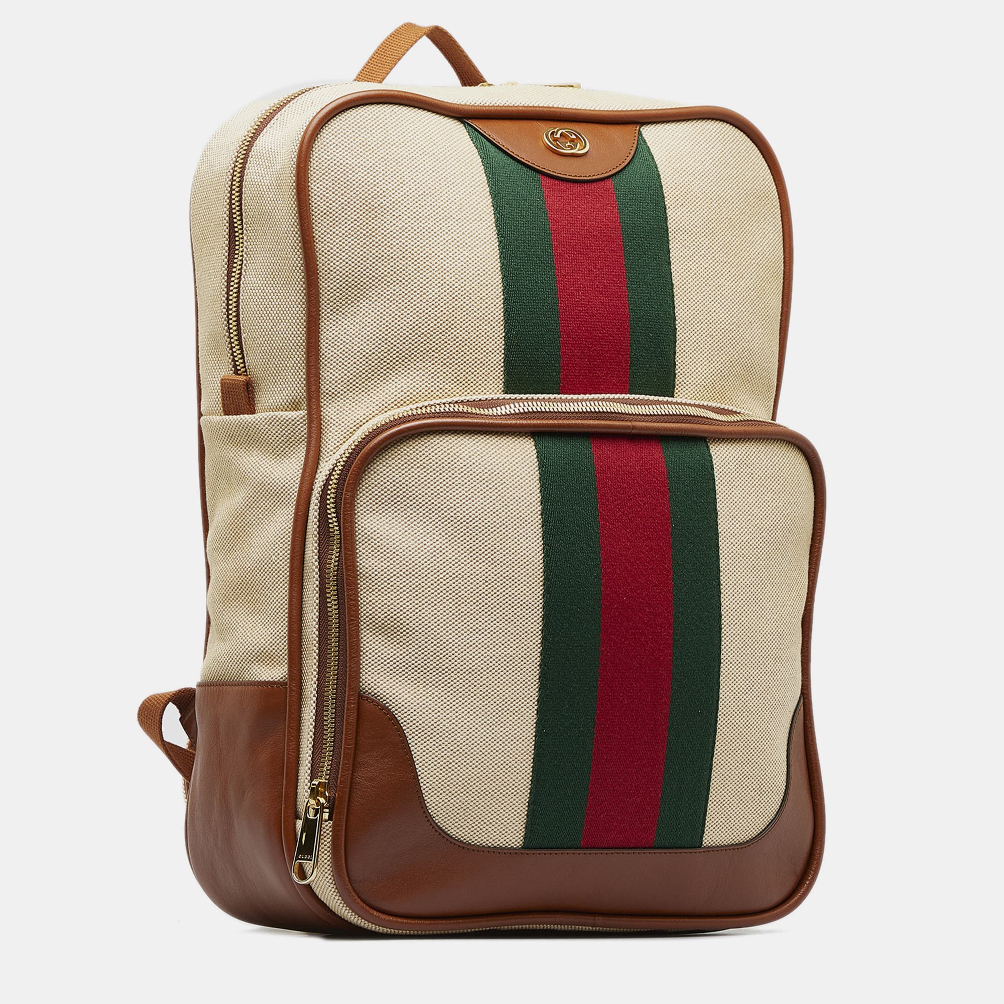 

Gucci Beige Web Canvas Backpack