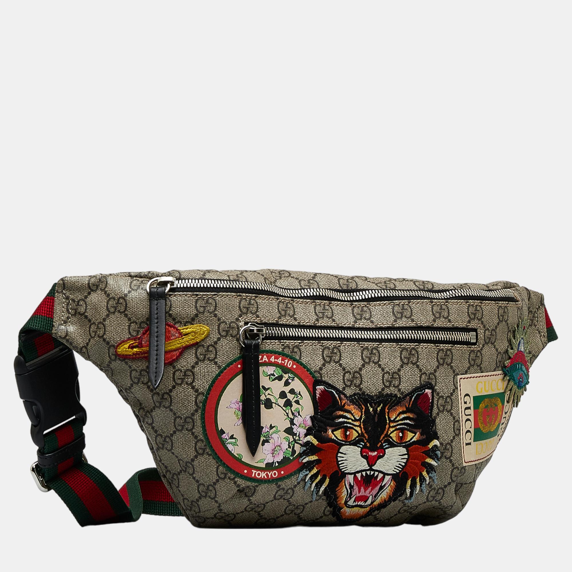 

Gucci Beige/Brown GG Supreme Courrier Belt Bag