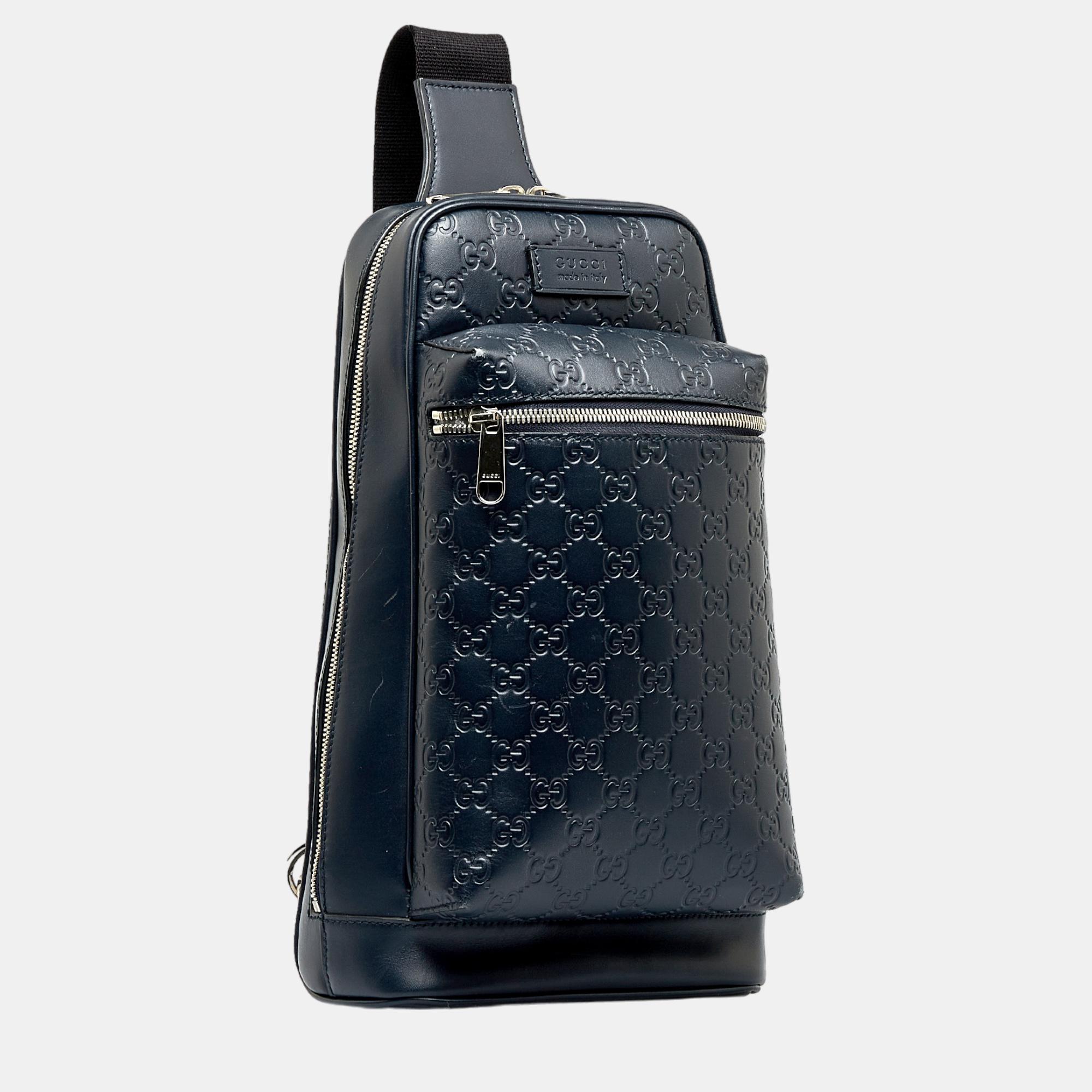 

Gucci Black Guccissima Sling Backpack