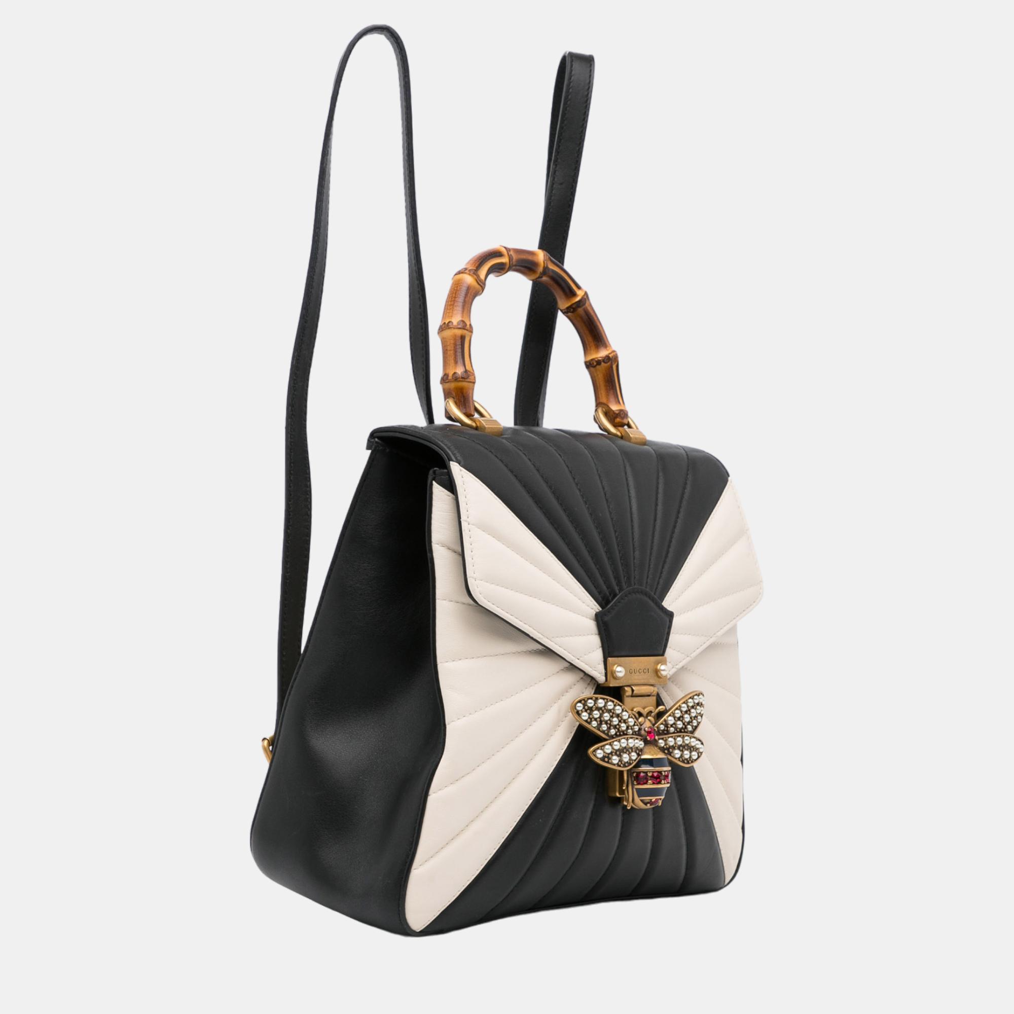 

Gucci Black/White Bamboo Queen Margaret Backpack
