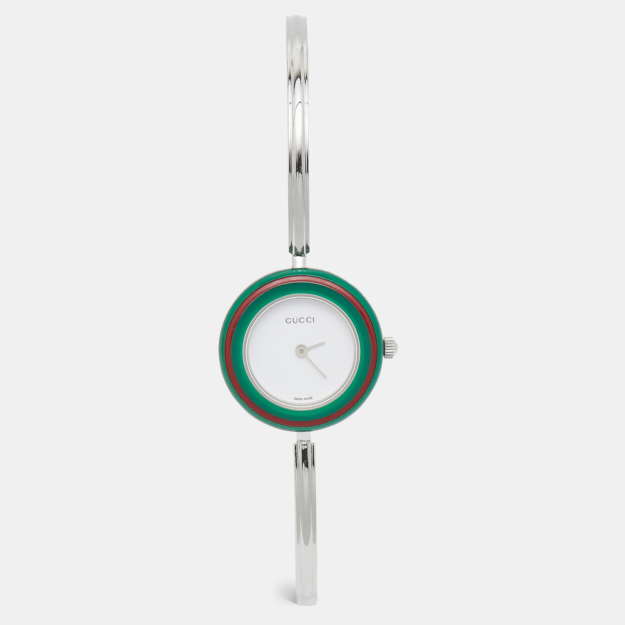 

Gucci White Stainless Steel Vintage Interchangeable Bezel, Silver