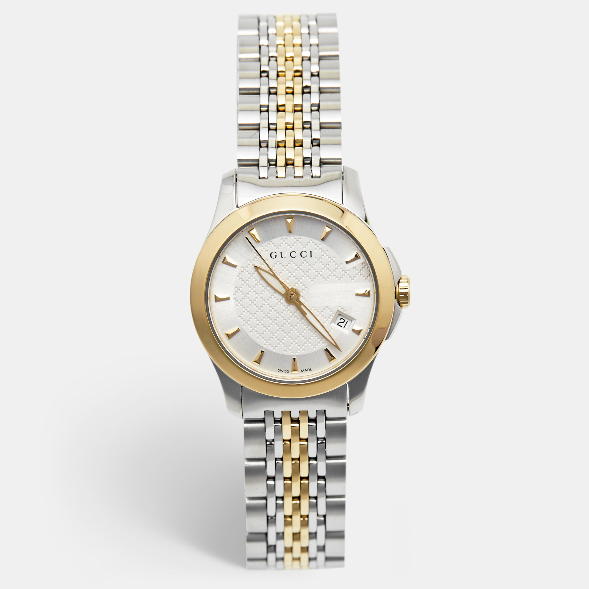 

Gucci Silver Two-Tone Stainless Steel G Timeless