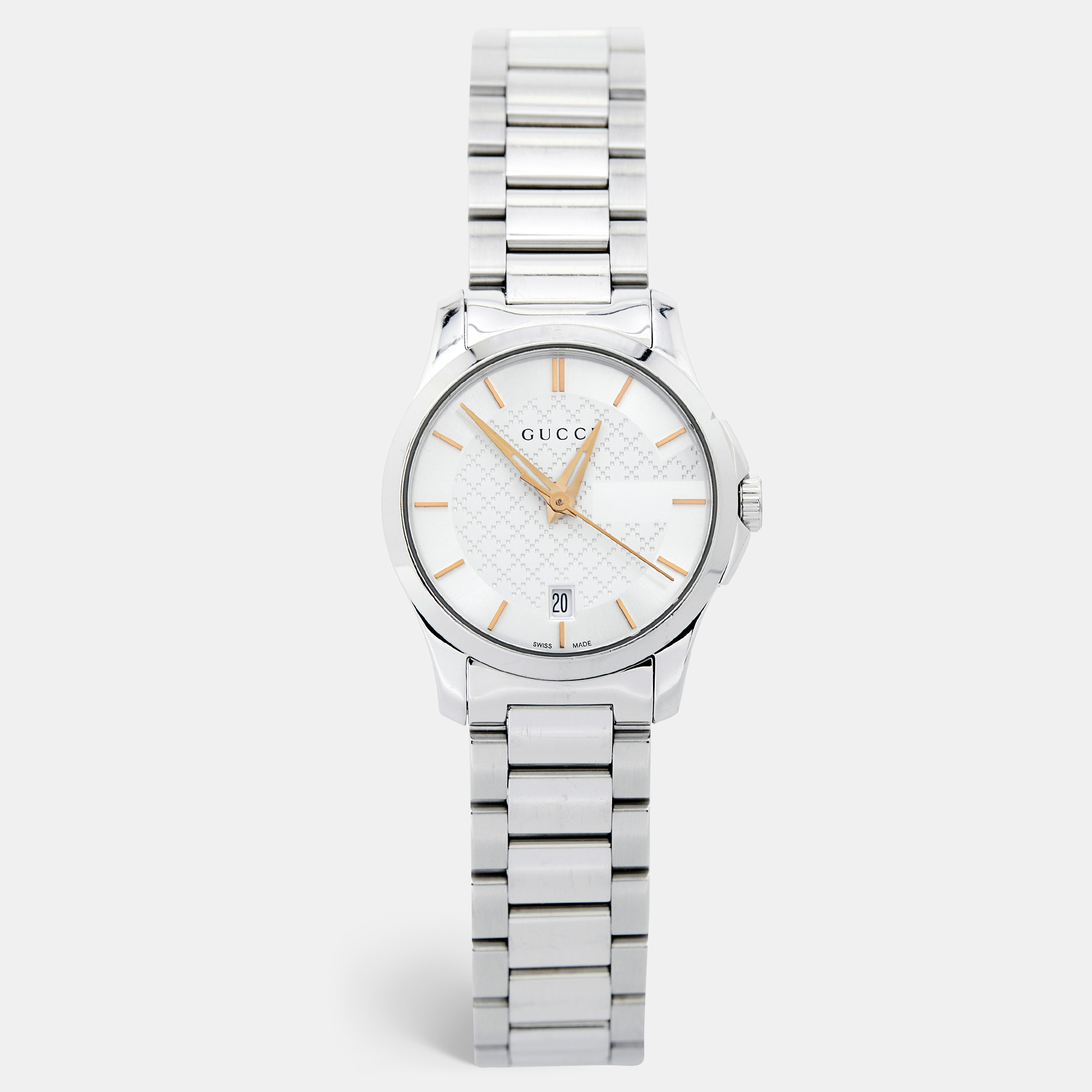 

Gucci Silver White Stainless Steel G-Timeless