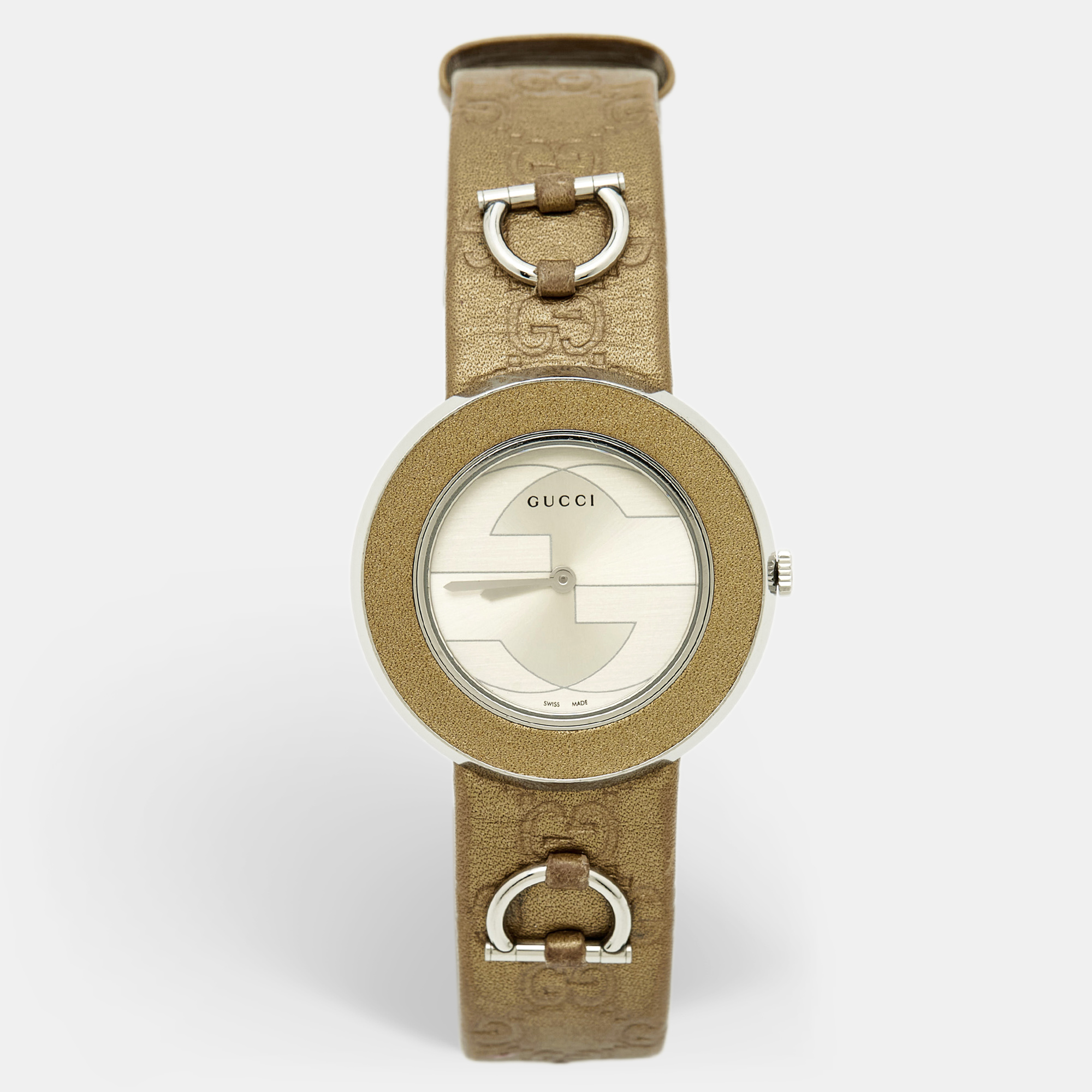 

Gucci Silver Dial Stainless Steel Leather U-Play, Brown