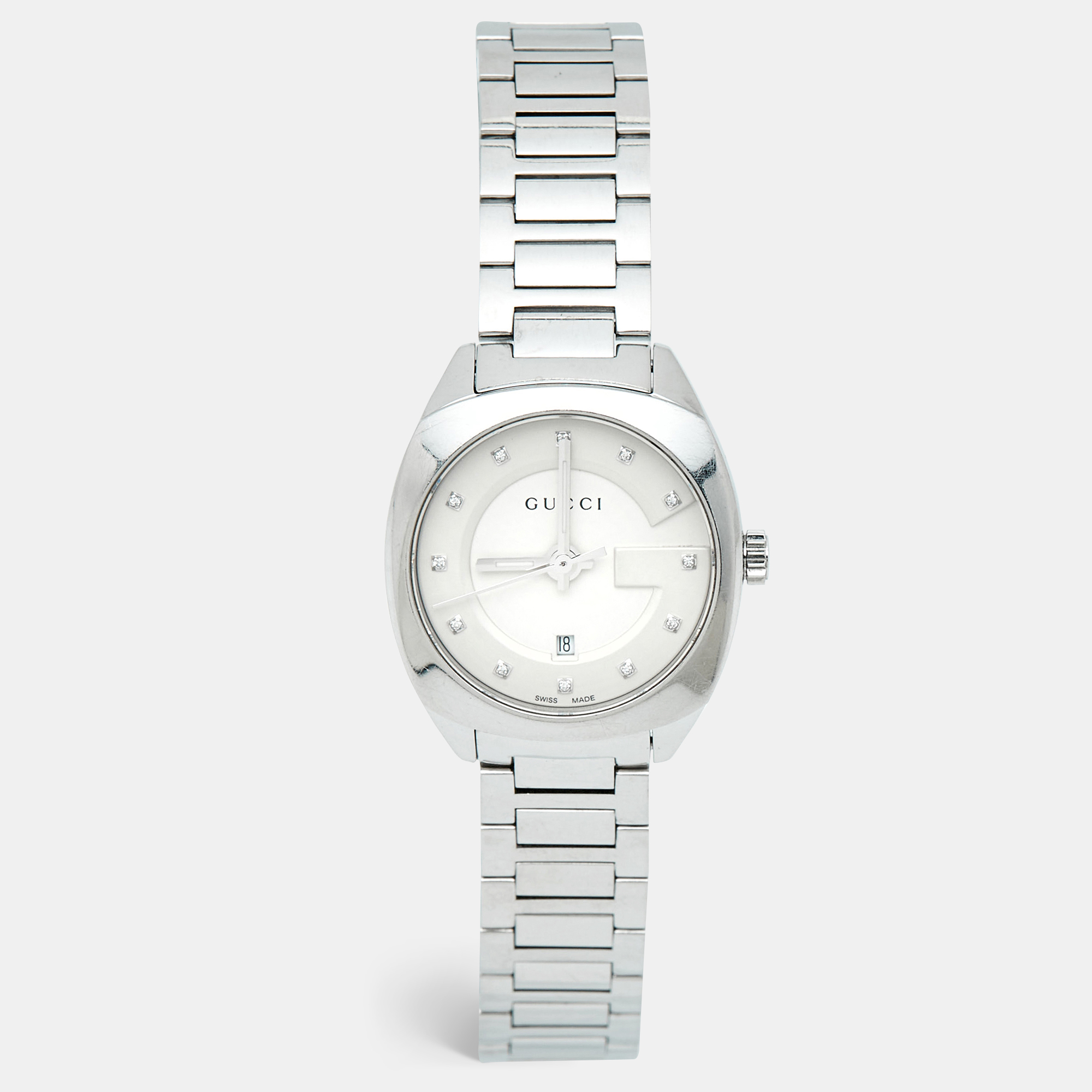 

Gucci Silver Dial Diamond Stainless Steel GG2570 YA142504 Women's Wristwatch