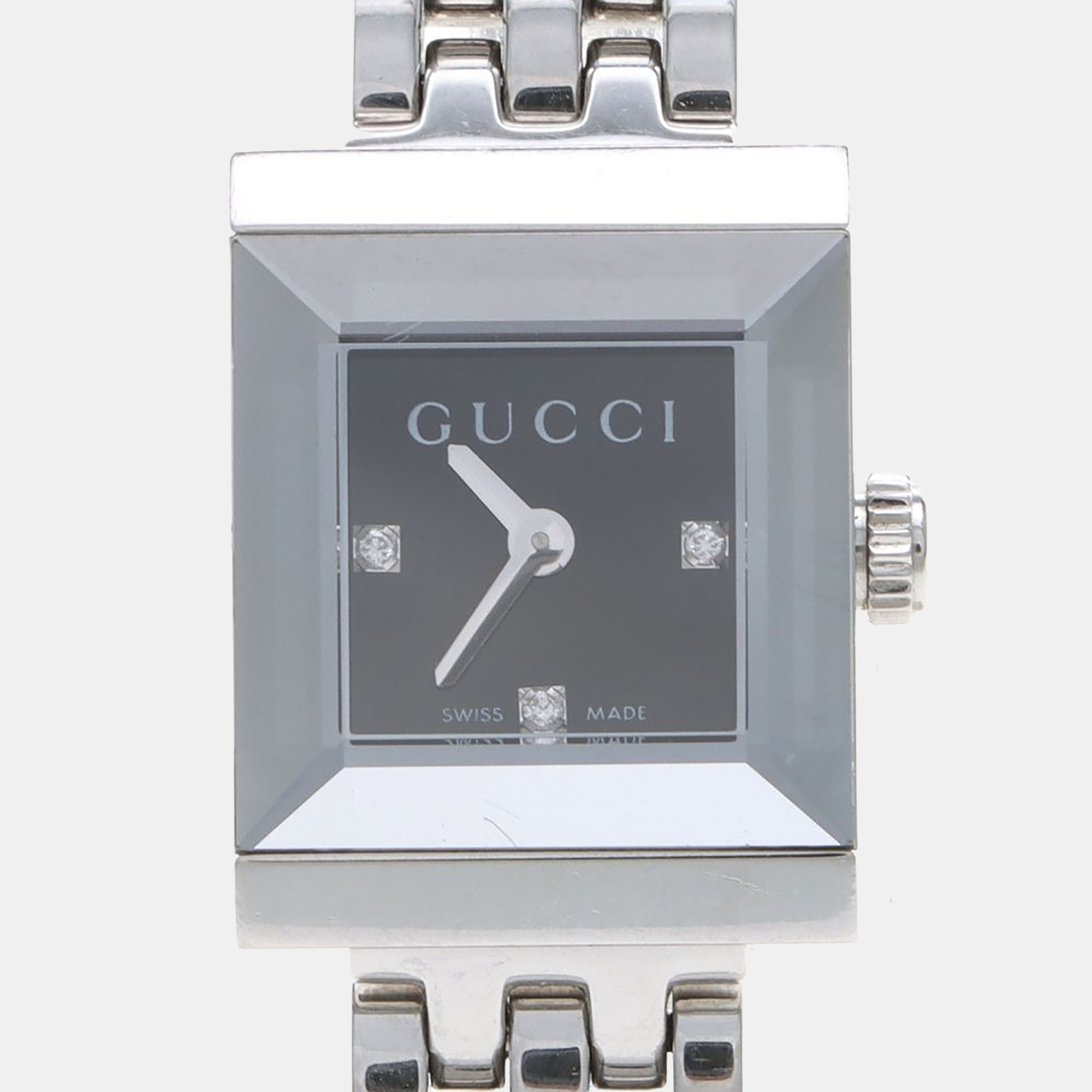 

Gucci G Frame YA128507 Quartz Color Diamonds Stainless Steel Women's Wristwatch, Grey