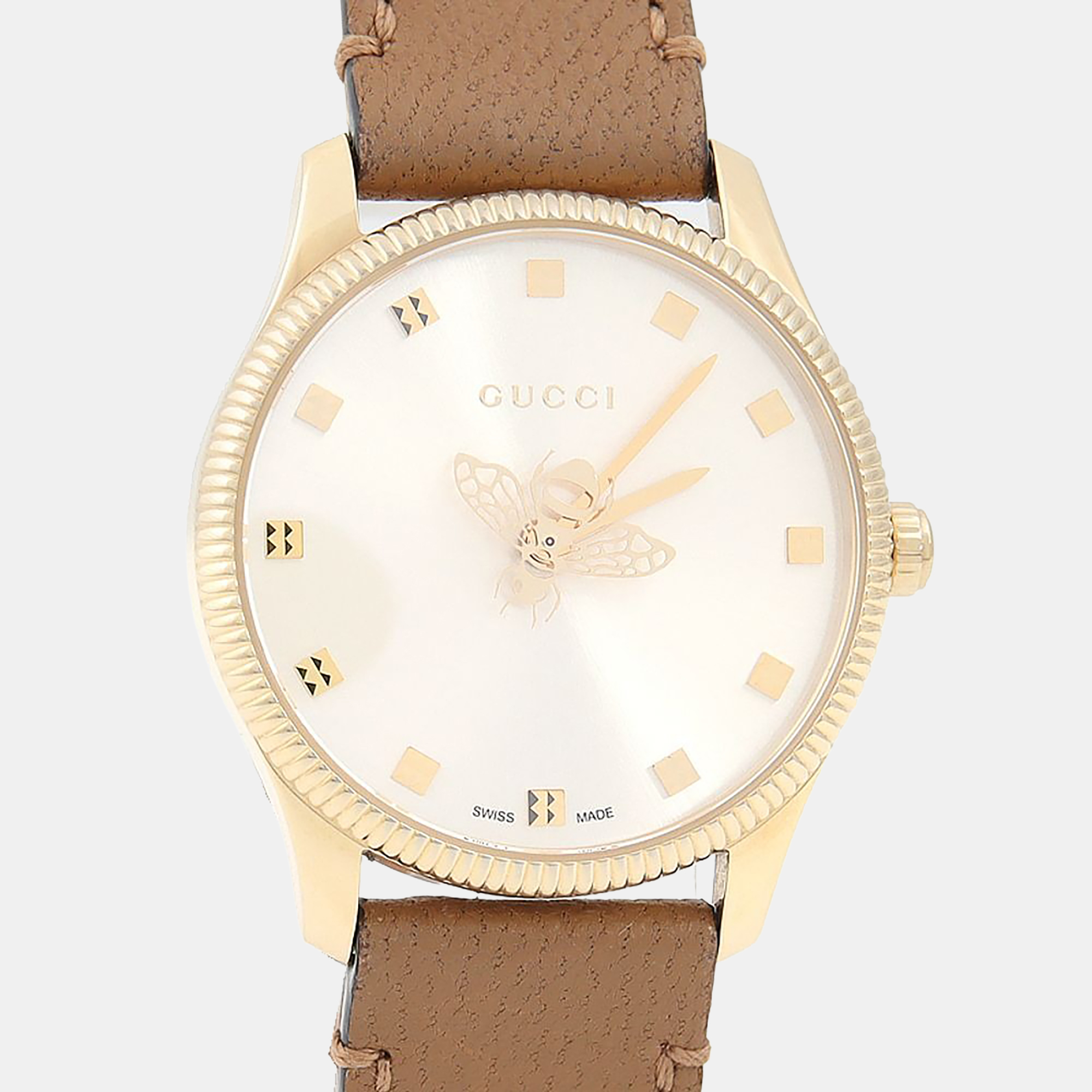 

Gucci G Timeless 126.5 Quartz White Stainless Steel Women's Wristwatch, Cream